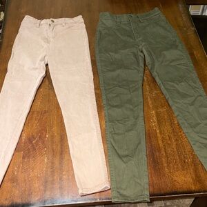Fashion Nova Rose Gold and Green Skinny Jeans